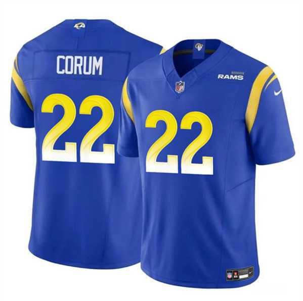 Men & Women & Youth Los Angeles Rams #22 Blake Corum Blue 2024 Draft F.U.S.E. Vapor Untouchable Stitched Jersey